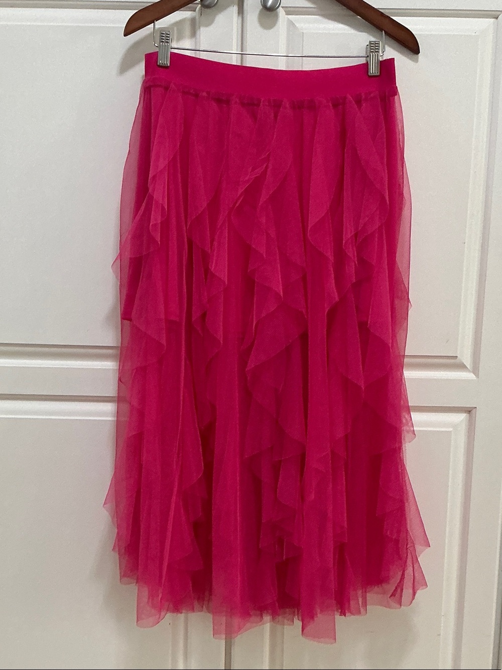 Sincerely Jules Fuchsia Ruffled Mini Tulle Skirt